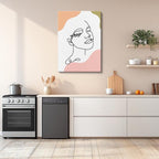cuadro canvas floral y botánico trazo humano estilo contemporáneo
