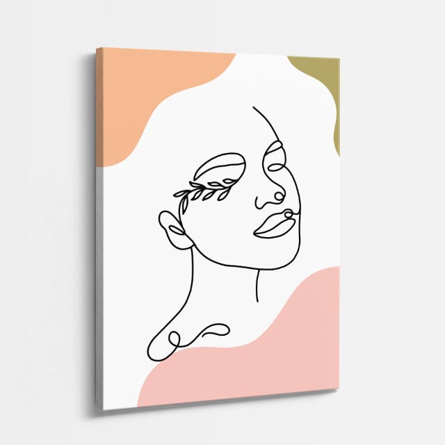 cuadro canvas floral y botánico trazo humano estilo contemporáneo