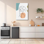 cuadro canvas floral y botánico figura curva estilo contemporáneo
