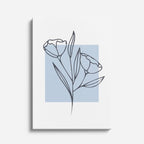 cuadro canvas floral y botánico tulipan azul estilo contemporáneo
