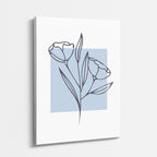 cuadro canvas floral y botánico tulipan azul estilo contemporáneo