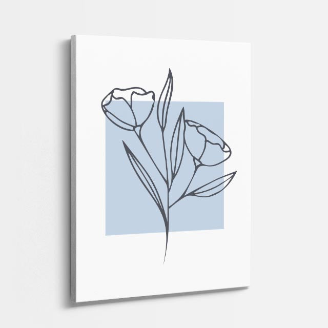 cuadro canvas floral y botánico tulipan azul estilo contemporáneo