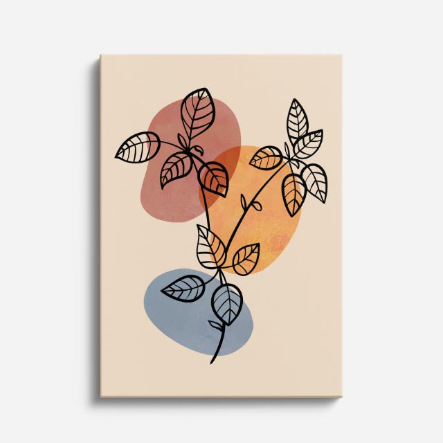 cuadro canvas floral y botánico ramas otonales estilo contemporáneo