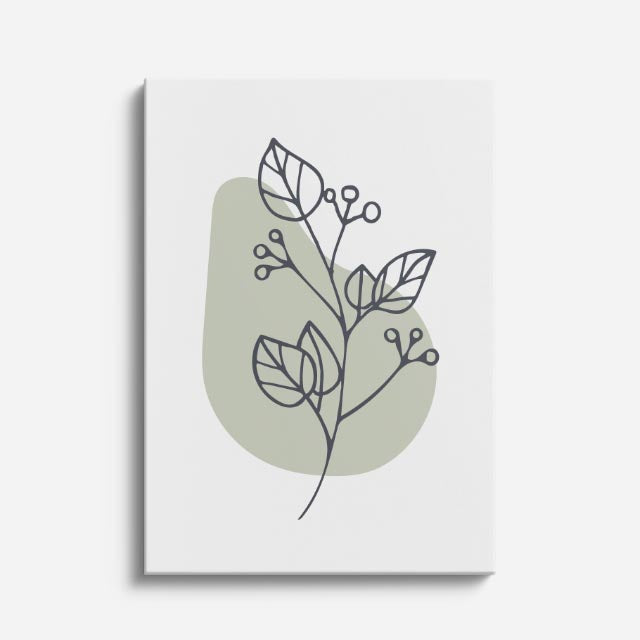 cuadro canvas floral y botánico rama oliva estilo contemporáneo