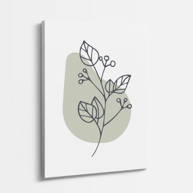 cuadro canvas floral y botánico rama oliva estilo contemporáneo