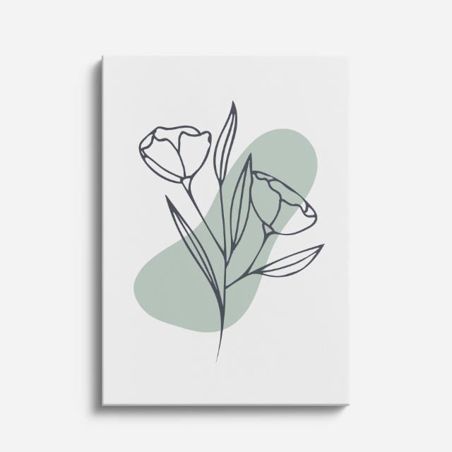 cuadro canvas floral y botánico tulipan niebla estilo contemporáneo