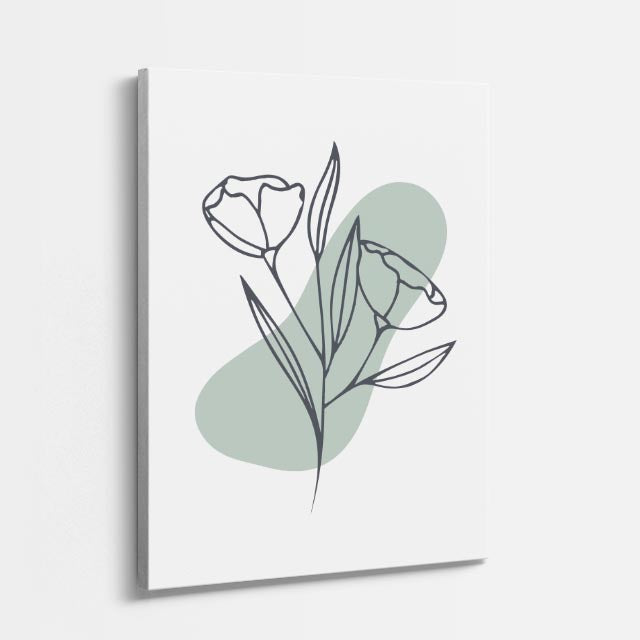 cuadro canvas floral y botánico tulipan niebla estilo contemporáneo