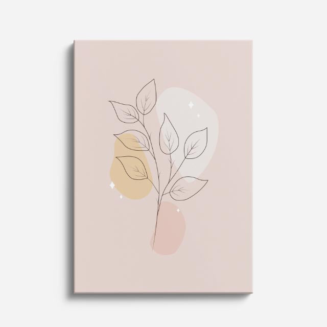cuadro canvas floral y botánico brote arena estilo contemporáneo