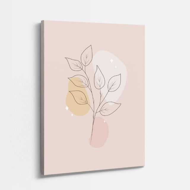 cuadro canvas floral y botánico brote arena estilo contemporáneo