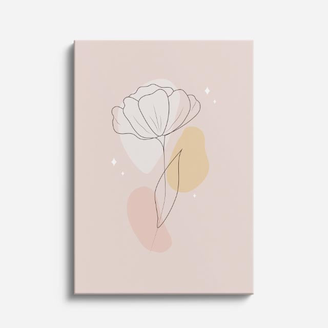 cuadro canvas floral y botánico petalo serena estilo contemporáneo