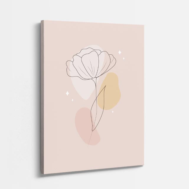 cuadro canvas floral y botánico petalo serena estilo contemporáneo