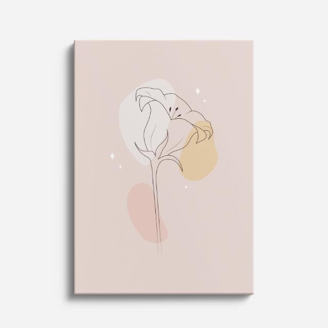 cuadro canvas floral y botánico tulipan suave estilo contemporáneo
