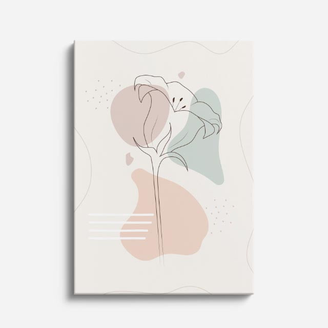 cuadro canvas floral y botánico flor abstracta estilo contemporáneo