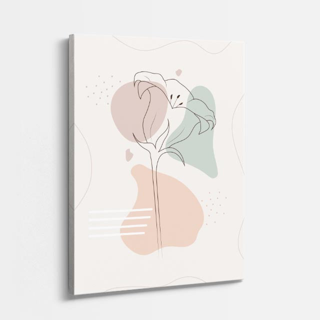 cuadro canvas floral y botánico flor abstracta estilo contemporáneo
