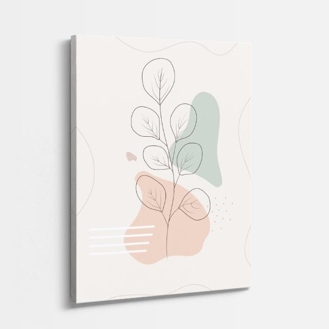 cuadro canvas floral y botánico botanica serena estilo contemporáneo