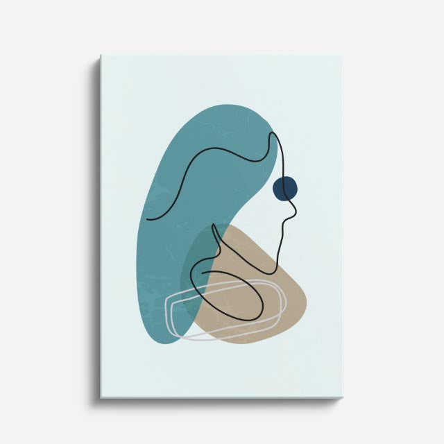 cuadro canvas floral y botánico silueta curva estilo contemporáneo