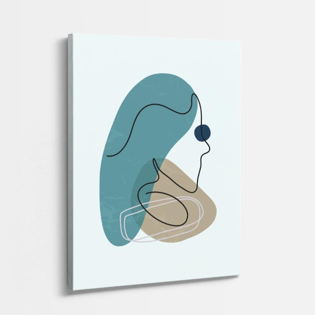 cuadro canvas floral y botánico silueta curva estilo contemporáneo