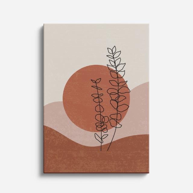 cuadro canvas floral y botánico terracota silvestre estilo contemporáneo
