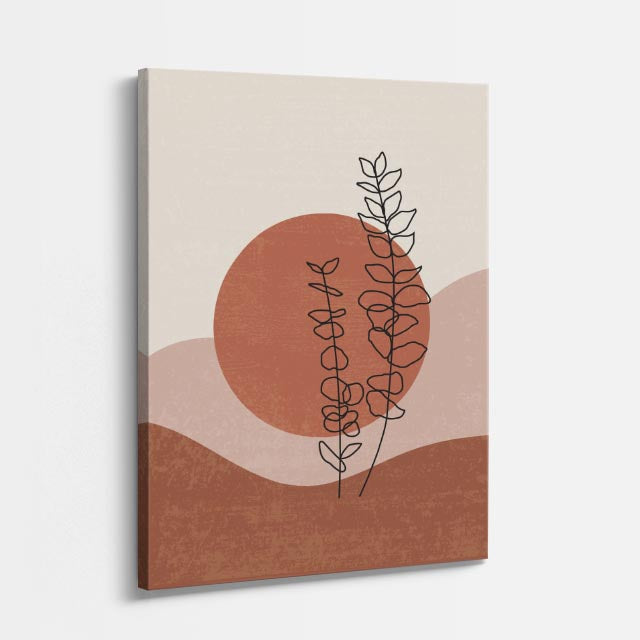 cuadro canvas floral y botánico terracota silvestre estilo contemporáneo
