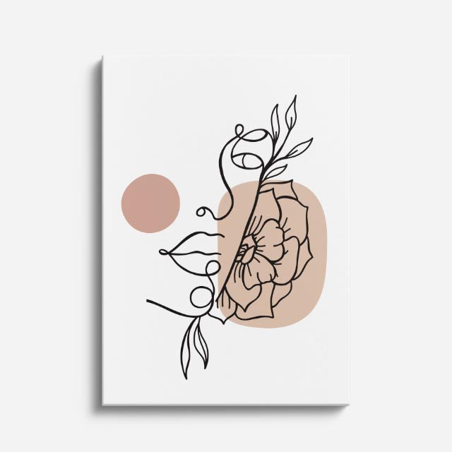 cuadro canvas floral y botánico rostro botanico estilo contemporáneo