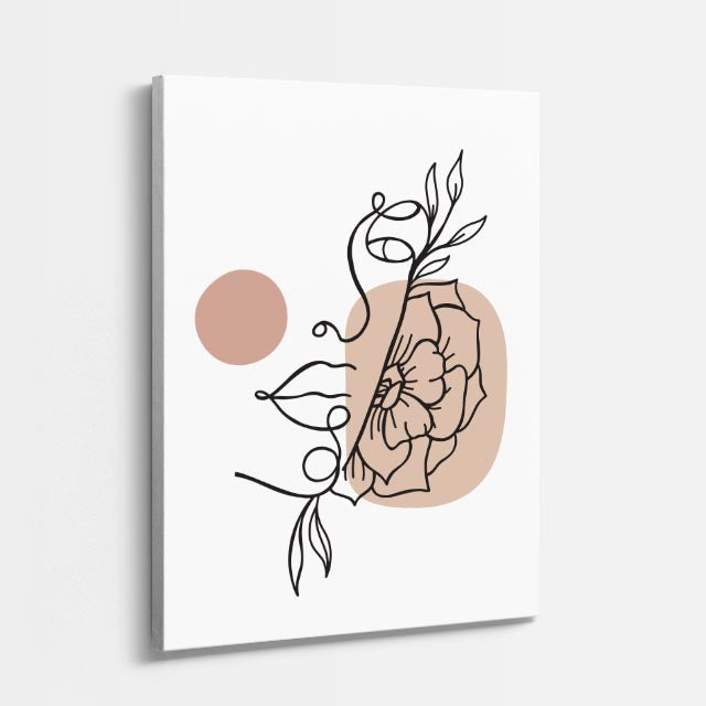 cuadro canvas floral y botánico rostro botanico estilo contemporáneo