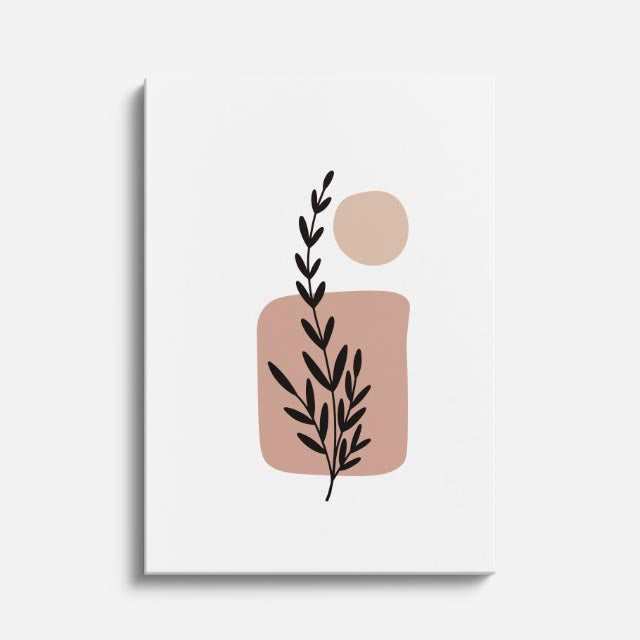 cuadro canvas floral y botánico rama arcilla estilo contemporáneo