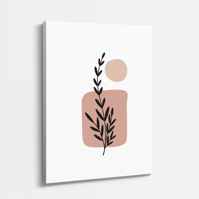 cuadro canvas floral y botánico rama arcilla estilo contemporáneo