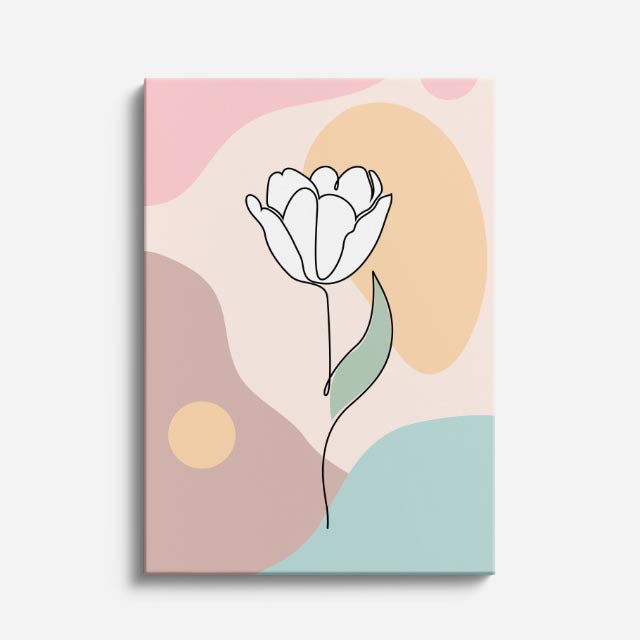 cuadro canvas floral y botánico tulipan de cielo estilo contemporáneo