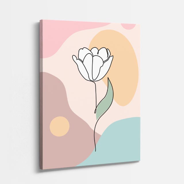 cuadro canvas floral y botánico tulipan de cielo estilo contemporáneo