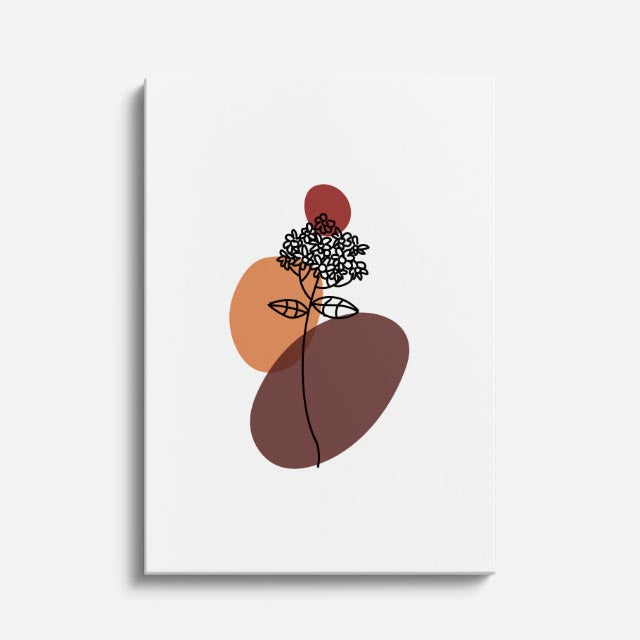 cuadro canvas floral y botánico petalo terracota estilo contemporáneo