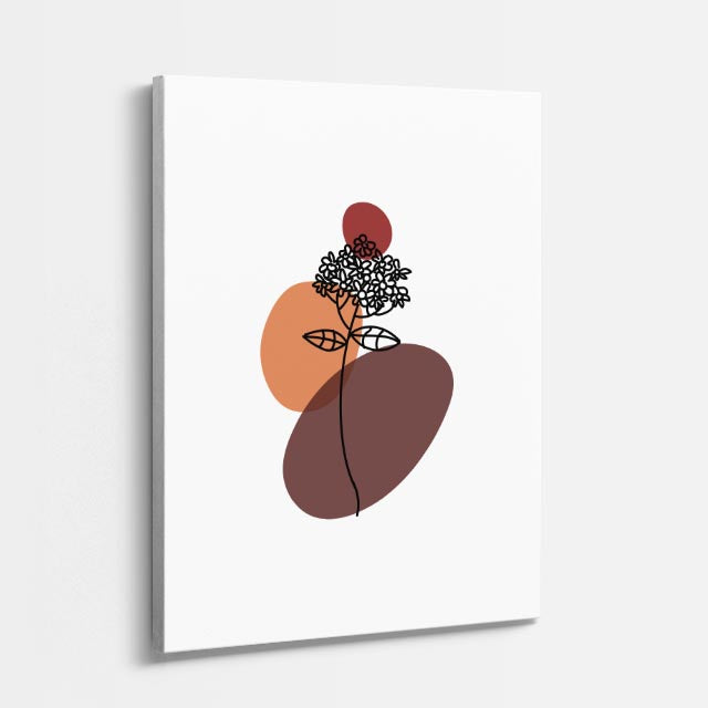 cuadro canvas floral y botánico petalo terracota estilo contemporáneo