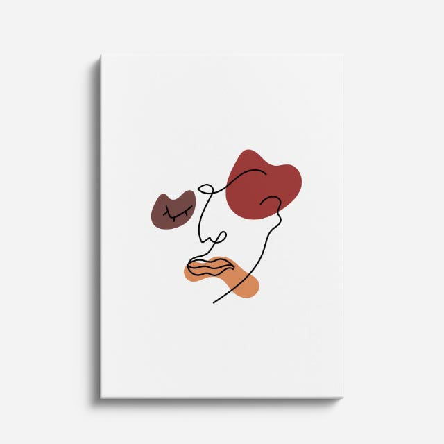 cuadro canvas floral y botánico rostro carmin estilo contemporáneo