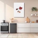cuadro canvas floral y botánico rostro carmin estilo contemporáneo