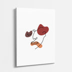 cuadro canvas floral y botánico rostro carmin estilo contemporáneo