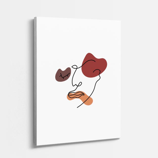 cuadro canvas floral y botánico rostro carmin estilo contemporáneo