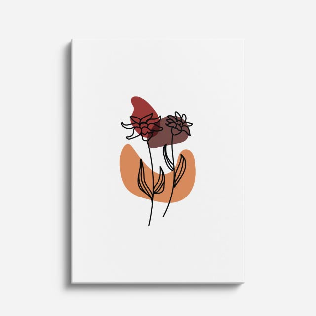 cuadro canvas floral y botánico botanica carmin estilo contemporáneo