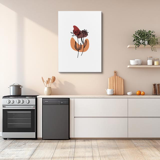 cuadro canvas floral y botánico botanica carmin estilo contemporáneo