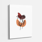 cuadro canvas floral y botánico botanica carmin estilo contemporáneo