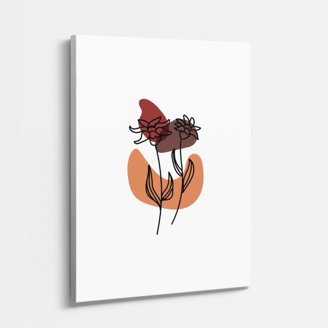 cuadro canvas floral y botánico botanica carmin estilo contemporáneo