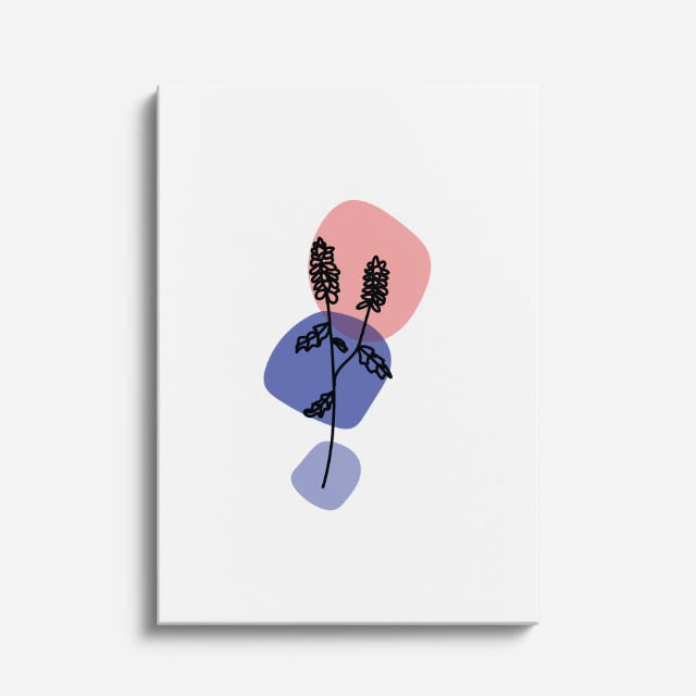cuadro canvas floral y botánico lavanda pop estilo contemporáneo