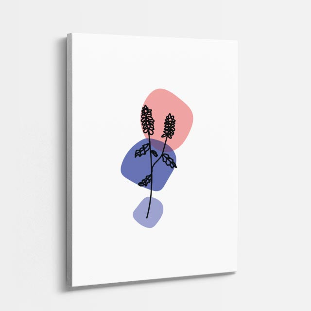 cuadro canvas floral y botánico lavanda pop estilo contemporáneo