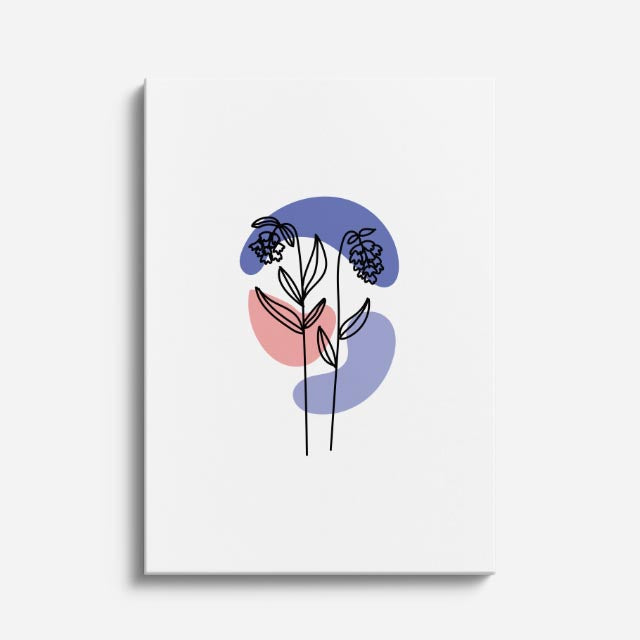 cuadro canvas floral y botánico flor indigo estilo contemporáneo
