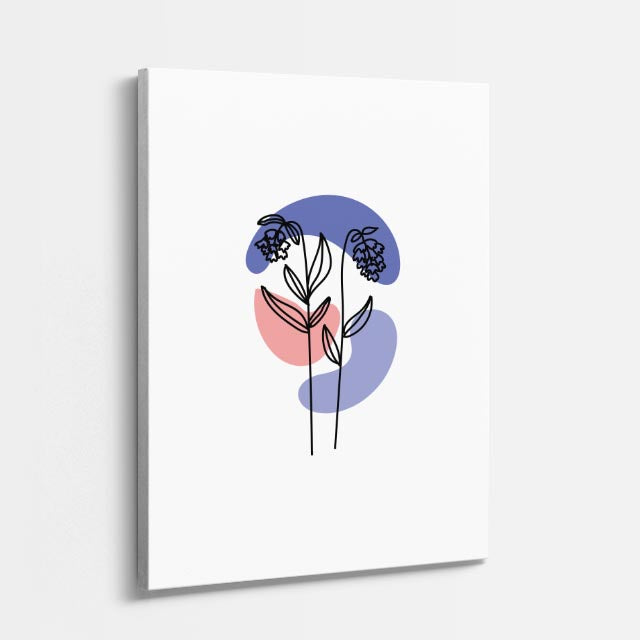 cuadro canvas floral y botánico flor indigo estilo contemporáneo