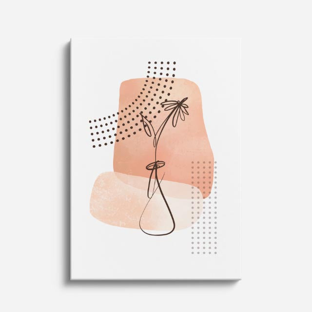 cuadro canvas floral y botánico flor de jarron estilo contemporáneo