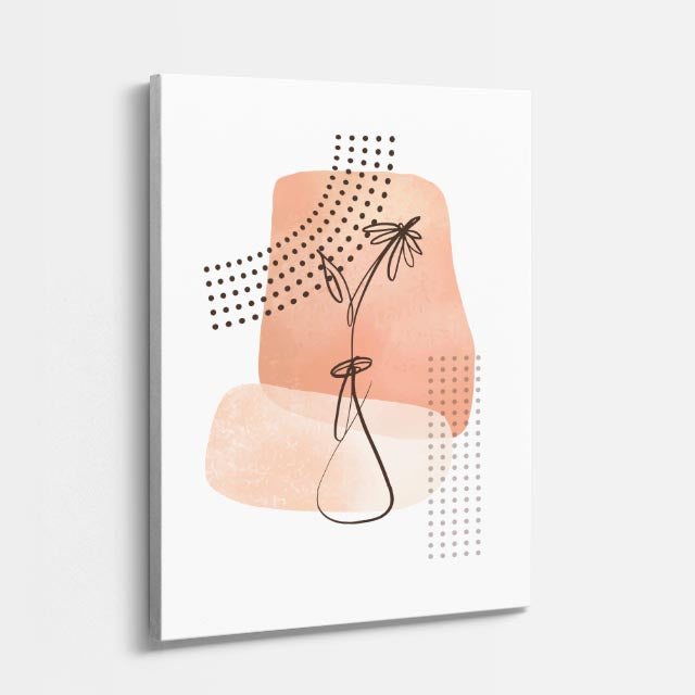 cuadro canvas floral y botánico flor de jarron estilo contemporáneo
