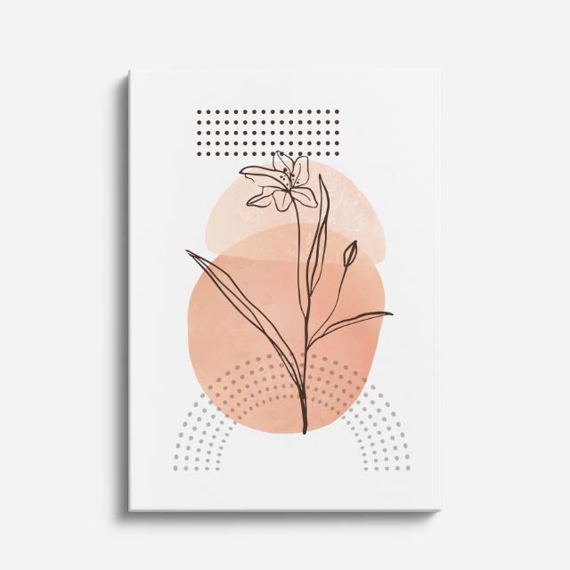 cuadro canvas floral y botánico tallo de arcilla estilo contemporáneo