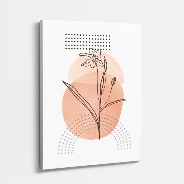cuadro canvas floral y botánico tallo de arcilla estilo contemporáneo