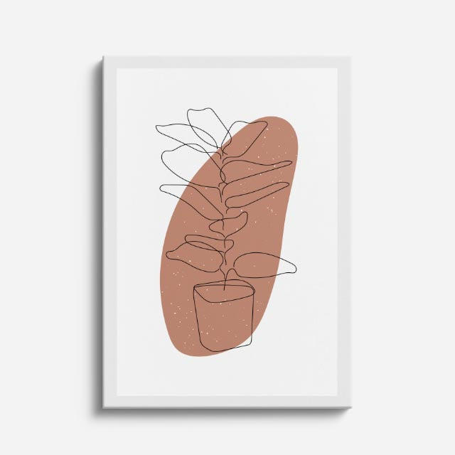 cuadro canvas floral y botánico maceta terracota estilo contemporáneo