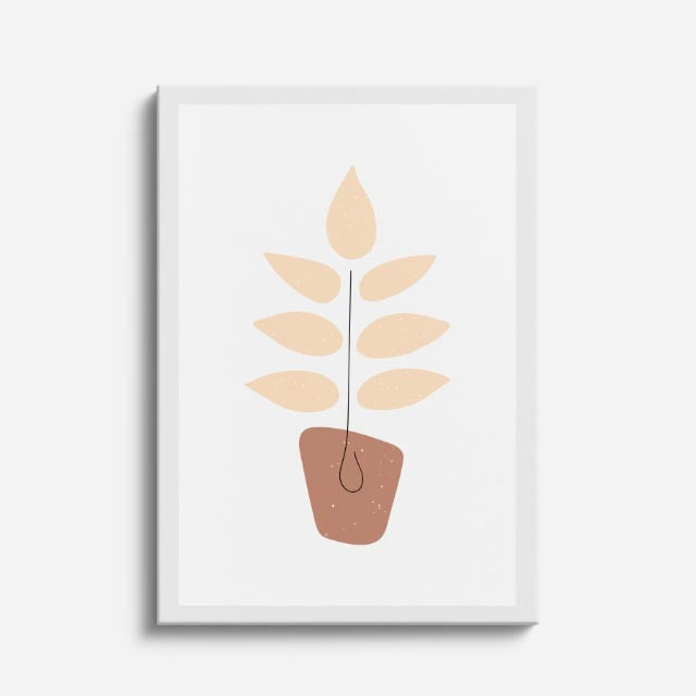 cuadro canvas floral y botánico planta nordica estilo contemporáneo