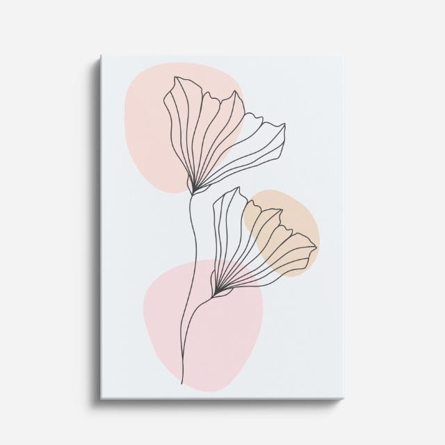 cuadro canvas floral y botánico tulipan blush estilo contemporáneo